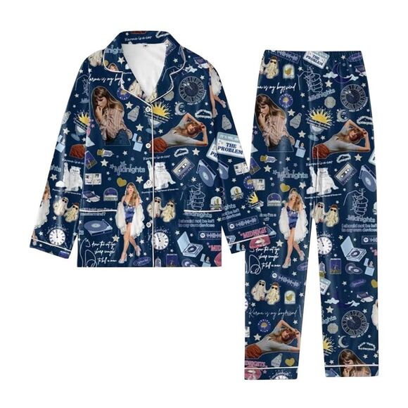 Taylor Swift Midnights Two Piece Pajama Sleep Set Large - Picture 8 of 16